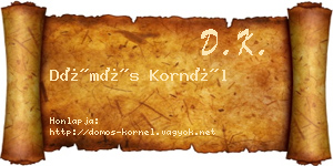 Dömös Kornél névjegykártya